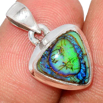  Triangular Sterling Silver Opal Pendant